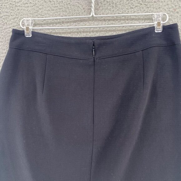 LOFT Skirt Womens 8 Black Mini A Line Button Flap Pocket Stretch Everyday Casual - Picture 4 of 9